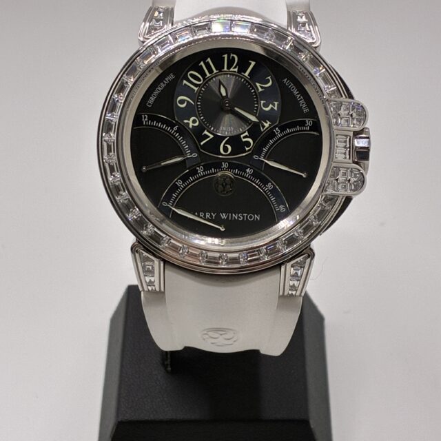 【中古品】 HARRY WINSTON ハリーウィンストン オーシャン トリレトロ バゲットダイヤ 400-MCRA44W